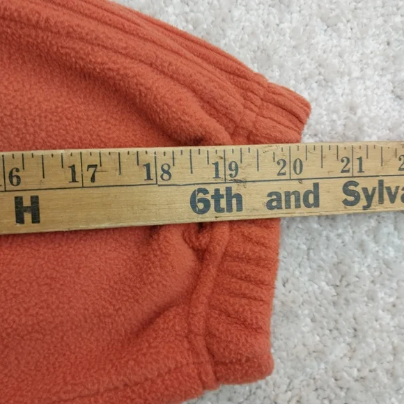 Architect Men's Size LRG Orange Quarter Zip High Neck Fleece Pullover Sweatshirt - Picture 3 of 7